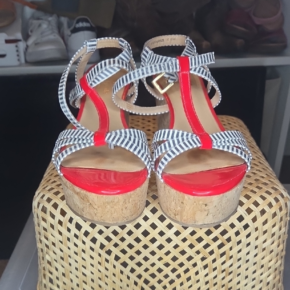 Kate Spade Red, White and Blue Striped Wedges💙❤️🤍 - Picture 4 of 5